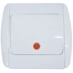Întrerupător unitar incorporabil cu iluminare alb 10A IP20 220V jasmin Elmos