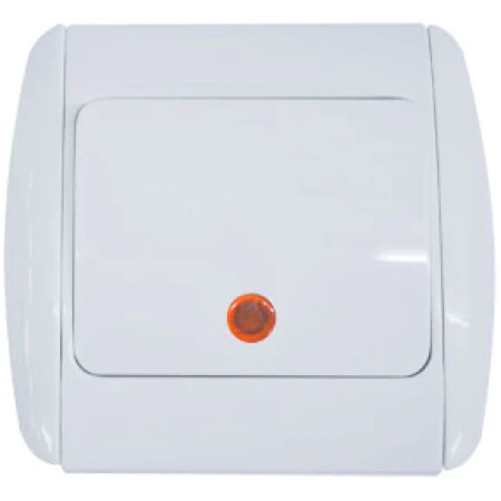 Întrerupător unitar incorporabil cu iluminare alb 10A IP20 220V jasmin Elmos
