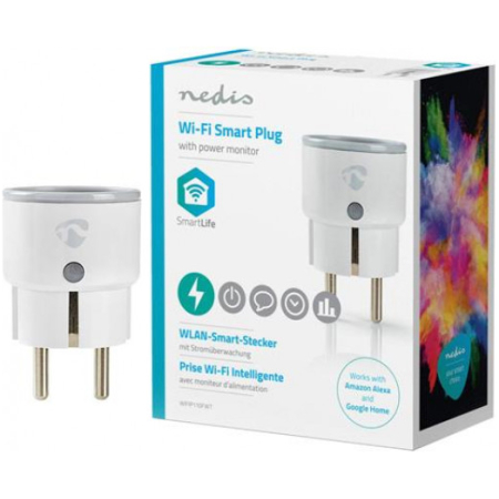 Priză cu WiFi albă cu împământare 16A 220V Nedis