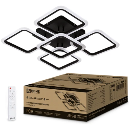 LUSTRA LED 90W 3K-6.5 NEGRU ARIS IN HOME