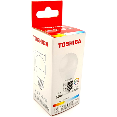 Bec LED 7W 4000K E27 G45 Toshiba