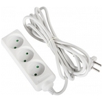 Prelungitor cu 3 prize cu protecție alb 3m 16A 2х0,75mm² 220V Enext