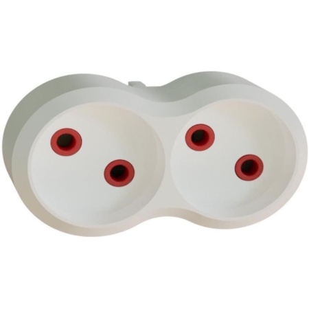 Adaptor cu 2 prize alb 16A Neomax
