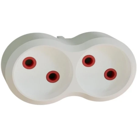 Adaptor cu 2 prize alb 16A Neomax