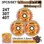 SET DISCURI PENTRU LEMN 140MM 3BUC INGCO