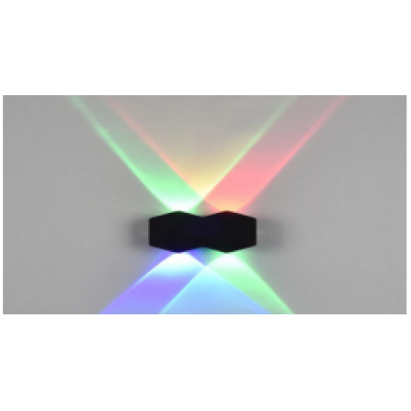 Felinar de fațadă 4W RGB negru 110x80x35 mm 220V metal IP65 LUMINA LED
