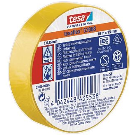 Изолента желтый 20m*19mm Tesa