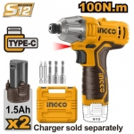 MASINA DE INSURUBAT CU IMPACT CU ACUMULATOR LI-ION 12V/2X1.5A INGCO