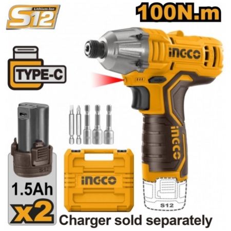 MASINA DE INSURUBAT CU IMPACT CU ACUMULATOR LI-ION 12V/2X1.5A INGCO