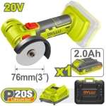 POLIZOR UNGHIULAR MINI CU ACUM.76MM 20V/1X2.0Ah DYLLU