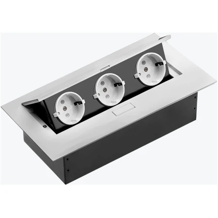 Priza încastrată în podea 4 module+2USB gri aluminiu