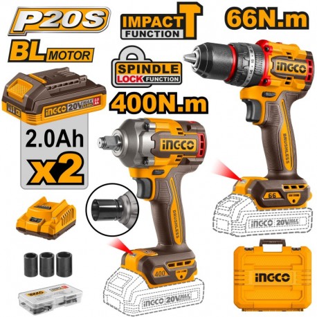 SET MASINA DE INSURUBAT SI GAURIT +MASINA DE INSURUBAT CU IMPACT CU ACUMULATOR 2X2AH INGCO SET MASINA DE INSURUBAT SI GAURIT +MASINA DE INSURUBAT CU IMPACT CU ACUMULATOR 2X2AH INGCO