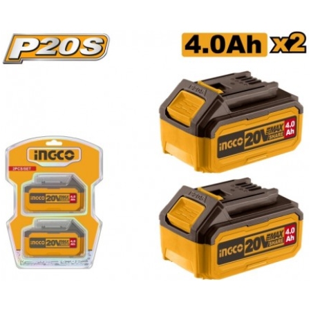 SET DE ACUMULATOARE 2X4.0AH 20V INGCO