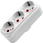 Adaptor cu 3 prize cu împământare alb 16A Elmos
