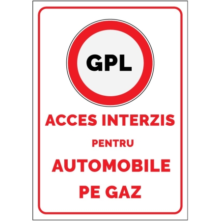 Autocolant A3 acces interzis pentru automobile pe gaz