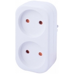 Адаптер с 2 зетками белый 2P 10A 220V Enext