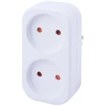 Адаптер с 2 зетками белый 2P 10A 220V Enext