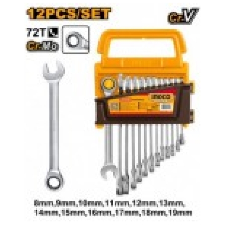 SET CHEI COMBINATE 12 buc 6-19mm INDUSTRIAL INGCO