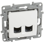Двойная розетка для данных 2xRJ45 белая встраиваемывая CAT6 ИП20 220V niloe Legrand