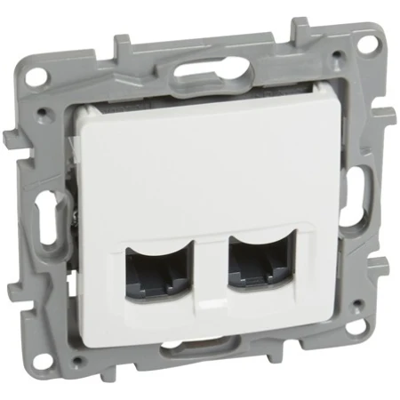 Priză dublă de date 2xRJ45 albă incorporabilă CAT6 IP20 220V niloe Legrand