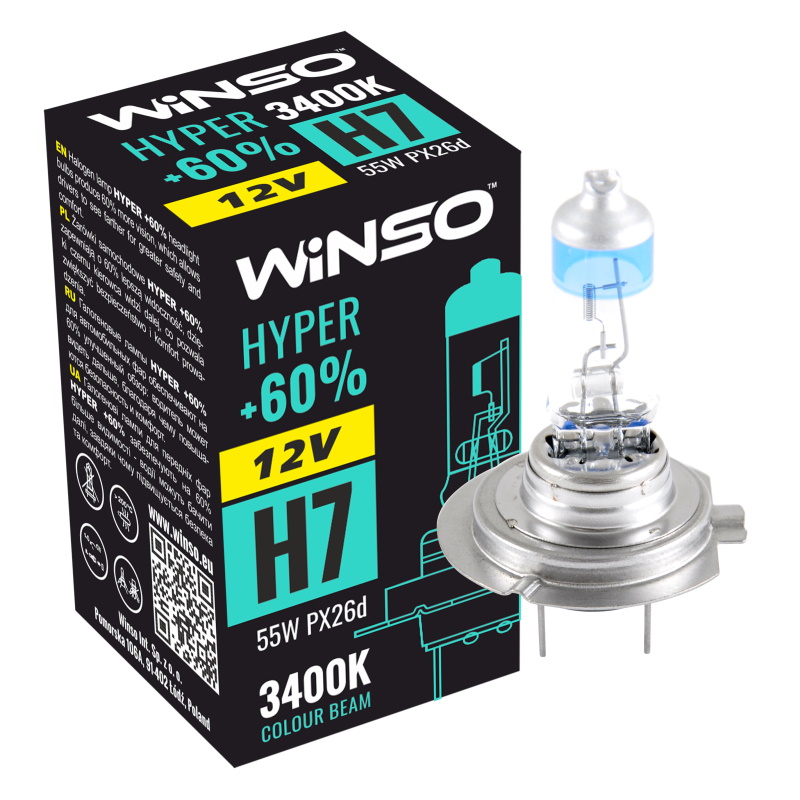 LAMPA CU HALOGEN WINSO H7 12V 55W LAMPA CU HALOGEN WINSO H7 12V 55W