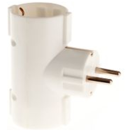 Adaptor cu 3 prize cu împământare alb 16A Depa