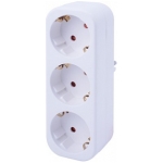 Adaptor cu 3 prize cu împământare alb 220V 2P+PE 16A 220V Enext