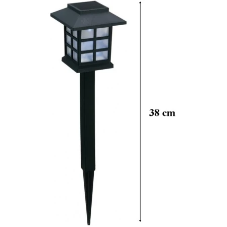 Садовый фонарь черный 38CM пластик