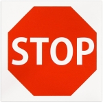 Autocolant 20x20mm stop