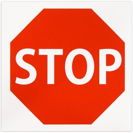 Autocolant 20x20mm stop
