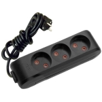 Prelungitor cu 3 prize negru 16A 2х1,5mm² 220V Viko