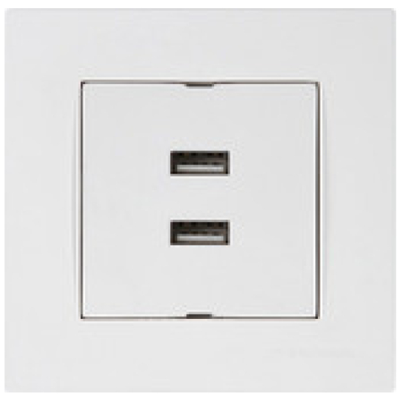 Priză de date cu USB albă incorporabilă 220V rita Mutlusan