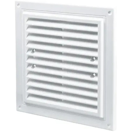 Вентиляционная решетка с сеткой белый пластик 250x180mm Ventika
