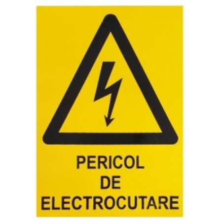 Autocolant 13x13cm pericol de electrocutare