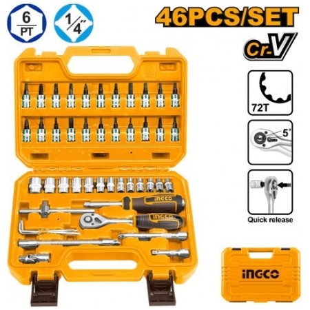SET INSTRUMENTE 1/4" 46BUC INGCO