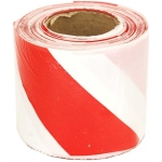 Лента предупреждения белый/Красный 75mm x 100m