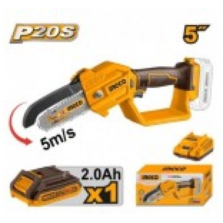 MINI FERESTRAU CU LANT 5''(13CM) CU ACUMULATOR 20V/1X2AH INGCO