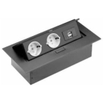 Priză încastrată 1 priză + 1usb antracit