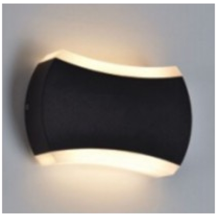 Felinar de fațadă 2*6W 3000K negru de exterior 220V metal+PVC IP54 LUMINA LED
