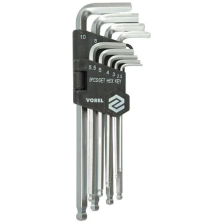 Set chei hexagonale cu cap sferic 2-10mm Vorel