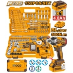 MASINA DE INSURUBAT CU ACUM. 1X4.0AH+SET CHEI COMBINATE 152B INGCO