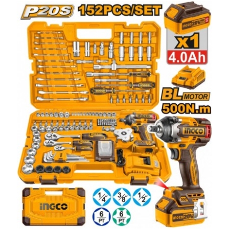 MASINA DE INSURUBAT CU ACUM. 1X4.0AH+SET CHEI COMBINATE 152B INGCO