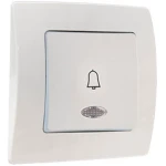 Întrerupător buton pentru sonerie incorporabil alb 10A IP44 220V rita Mutlusan