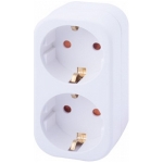 Adaptor cu 2 prize cu împământare alb 2P+PE 16A 220V Enext