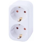 Адаптер с 2 зетками с заземлением белый 2P+PE 16A 220V Enext