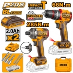 SET MASINA DE INSURUBAT SI GAURIT+MASINA DE INSURUBAT CU IMPACT CU ACUMULATOR 2X2AH INGCO