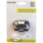 Lanternă pe cap led 3W cu USB 120lm 62x42x35mm Elmos