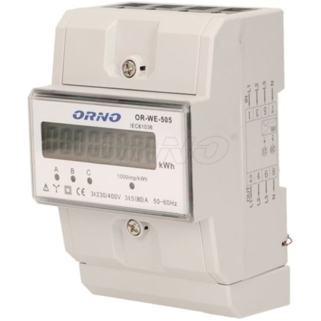 CONTOR DIGITAL PE DIN 80A 380V (RS-485) IP51 ORNO