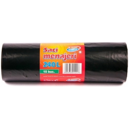 SACI MENAJERI GROSI 240L 10 IN ROLA NEGRU