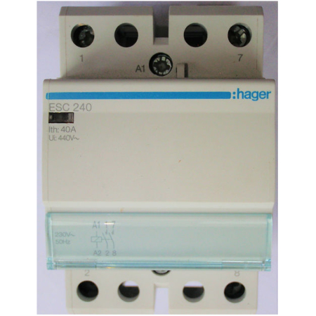 CONTACTOR MODULAR 40A 2ND 230V AC1/AC7A 3m HAGER